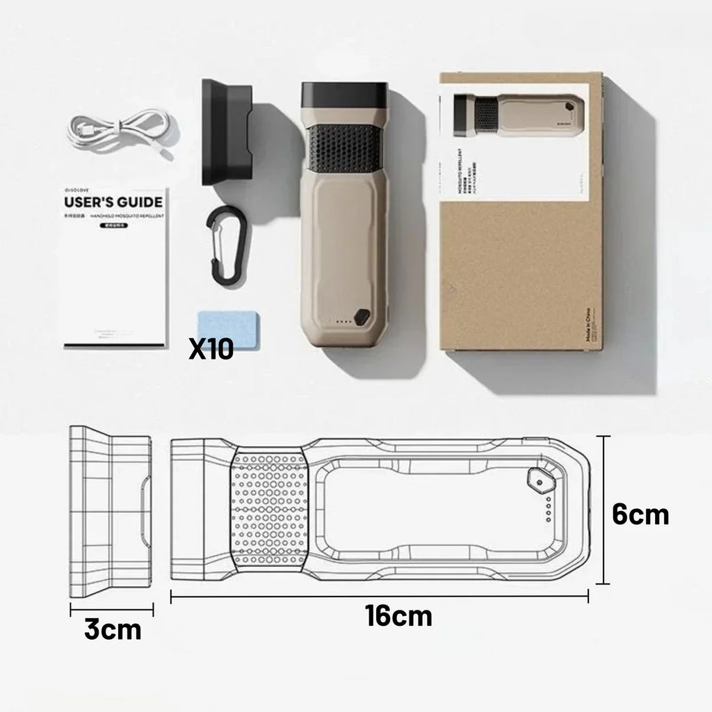3-i-1 Kriseboks med Powerbank, Lommelykt og Myggavviser